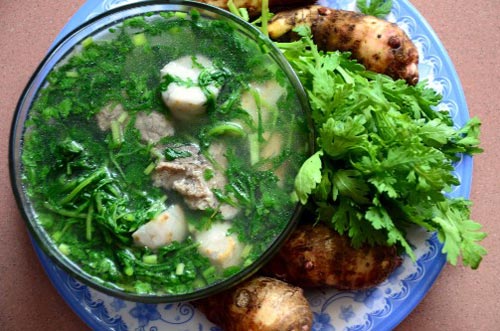 canh rau cải cúc